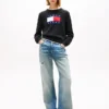 Pulover Tommy Jeans cu logo steag Pulover Tommy Jeans cu logo steag