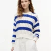 Pulover Tommy Jeans cu tricotaj în dungi