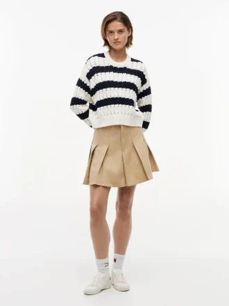 Pulover Tommy Jeans cu tricotaj în dungi