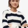 Pulover Tommy Jeans cu tricotaj în dungi