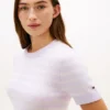 Pulover ușor cu mâneci scurte și dungi pentru pantaloni scurți