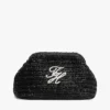 Pungă de mână din rafie cu monogramă Pungă de mână din rafie cu monogramă