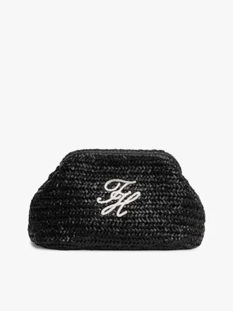 Pungă de mână din rafie cu monogramă