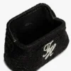 Pungă de mână din rafie cu monogramă Pungă de mână din rafie cu monogramă