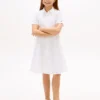 Rochie-cămașă brodată cu ochiuri pentru copii
