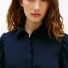 Rochie-cămașă cu mâneci bufante și curea Rochie-cămașă cu mâneci bufante și curea