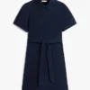 Rochie-cămașă cu mâneci bufante și curea Rochie-cămașă cu mâneci bufante și curea