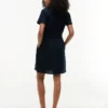 Rochie-cămașă din amestec de in și bumbac, cu curele