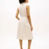 Rochie-cămașă din amestec de in și bumbac cu dungi