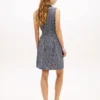 Rochie-cămașă din crep cu imprimeu TH Grid și curele