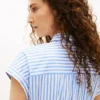 Rochie-cămașă din poplin cu dungi și curele Rochie-cămașă din poplin cu dungi și curele