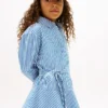 Rochie-cămașă din poplin cu dungi și volane pentru copii