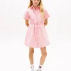 Rochie-cămașă din poplin cu dungi pentru copii Rochie-cămașă din poplin cu dungi pentru copii