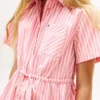 Rochie-cămașă din poplin cu dungi pentru copii Rochie-cămașă din poplin cu dungi pentru copii