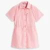Rochie-cămașă din poplin cu dungi pentru copii Rochie-cămașă din poplin cu dungi pentru copii