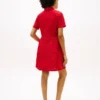 Rochie-cămașă din poplin cu ochiuri brodate