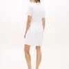 Rochie-cămașă din poplin cu ochiuri brodate