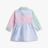 Rochie-cămașă elastică cu dungi mixte pentru bebeluși Rochie-cămașă elastică cu dungi mixte pentru bebeluși