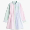 Rochie-cămașă elastică cu dungi mixte pentru copii Rochie-cămașă elastică cu dungi mixte pentru copii