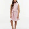 Rochie-cămașă fără mâneci cu curea pentru copii