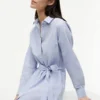 Rochie-cămașă midi cu dungi florale pe toată suprafața