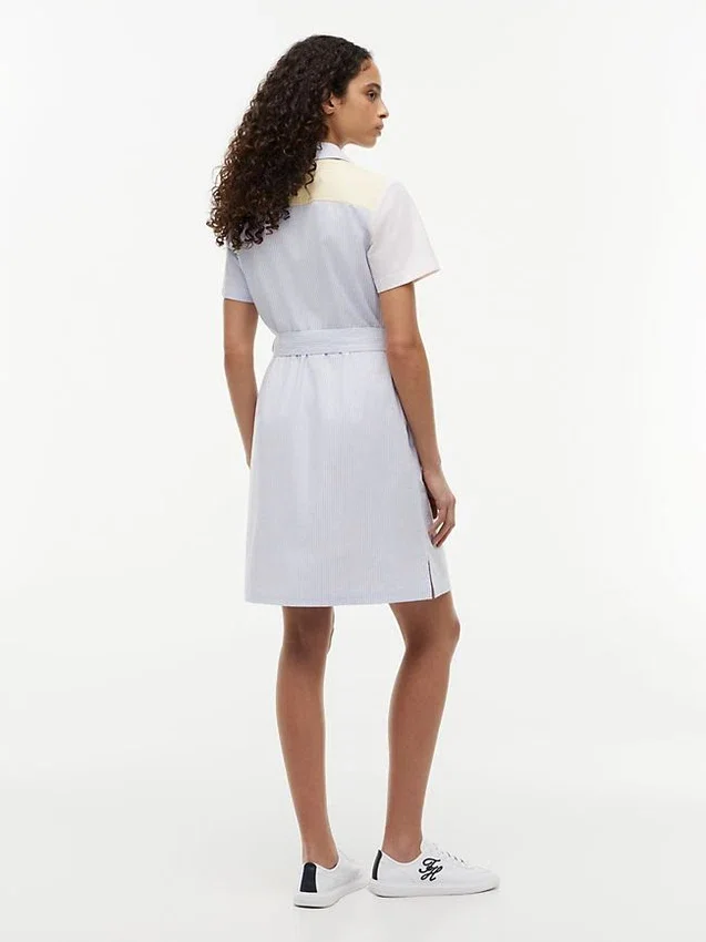 Rochie-cămașă Oxford cu dungi multiple Rochie-cămașă Oxford cu dungi multiple