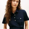 Rochie-cămașă utilitară cu mâneci scurte și curele