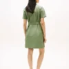 Rochie-cămașă utilitară cu mâneci scurte și curele