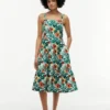 Rochie din amestec de in cu imprimeu tropical Rochie din amestec de in cu imprimeu tropical