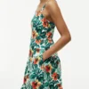 Rochie din amestec de in cu imprimeu tropical Rochie din amestec de in cu imprimeu tropical