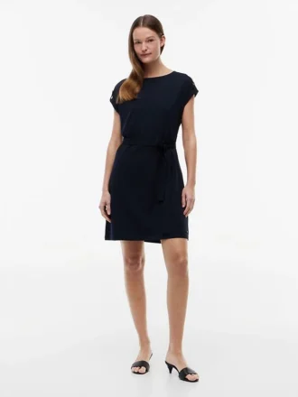 Rochie din bumbac elastic cu curele