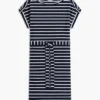 Rochie din bumbac elastic cu dungi și curele Rochie din bumbac elastic cu dungi și curele
