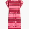 Rochie din bumbac elastic cu dungi și curele Rochie din bumbac elastic cu dungi și curele