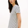 Rochie din bumbac interlock cu dungi în zig-zag Rochie din bumbac interlock cu dungi în zig-zag