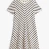 Rochie din bumbac interlock cu dungi în zig-zag Rochie din bumbac interlock cu dungi în zig-zag
