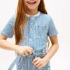 Rochie din denim cu dungi pentru copii Rochie din denim cu dungi pentru copii