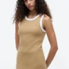 Rochie fără mâneci cu guler în zig-zag Rochie fără mâneci cu guler în zig-zag