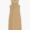 Rochie fără mâneci cu guler în zig-zag Rochie fără mâneci cu guler în zig-zag