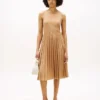Rochie fără mâneci plisată din materiale mixte Rochie fără mâneci plisată din materiale mixte