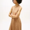 Rochie fără mâneci plisată din materiale mixte Rochie fără mâneci plisată din materiale mixte