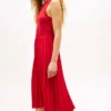Rochie fără mâneci plisată din materiale mixte Rochie fără mâneci plisată din materiale mixte