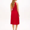 Rochie fără mâneci plisată din materiale mixte Rochie fără mâneci plisată din materiale mixte