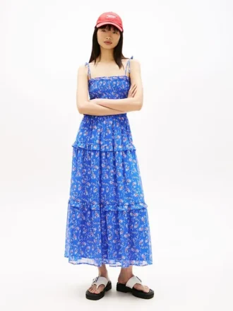 Rochie maxi din șifon în straturi Tommy Jeans