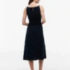 Rochie midi din amestec de in, cu volane Rochie midi din amestec de in, cu volane