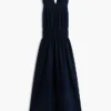 Rochie midi din amestec de in, cu volane Rochie midi din amestec de in, cu volane