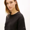 Rochie midi din bumbac slub cu nod în față