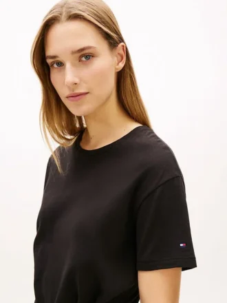 Rochie midi din bumbac slub cu nod în față