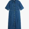 Rochie midi din denim cu curele