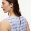 Rochie midi din poplin cu dungi și drapaj Rochie midi din poplin cu dungi și drapaj