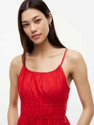 Rochie midi din poplin cu pliuri
